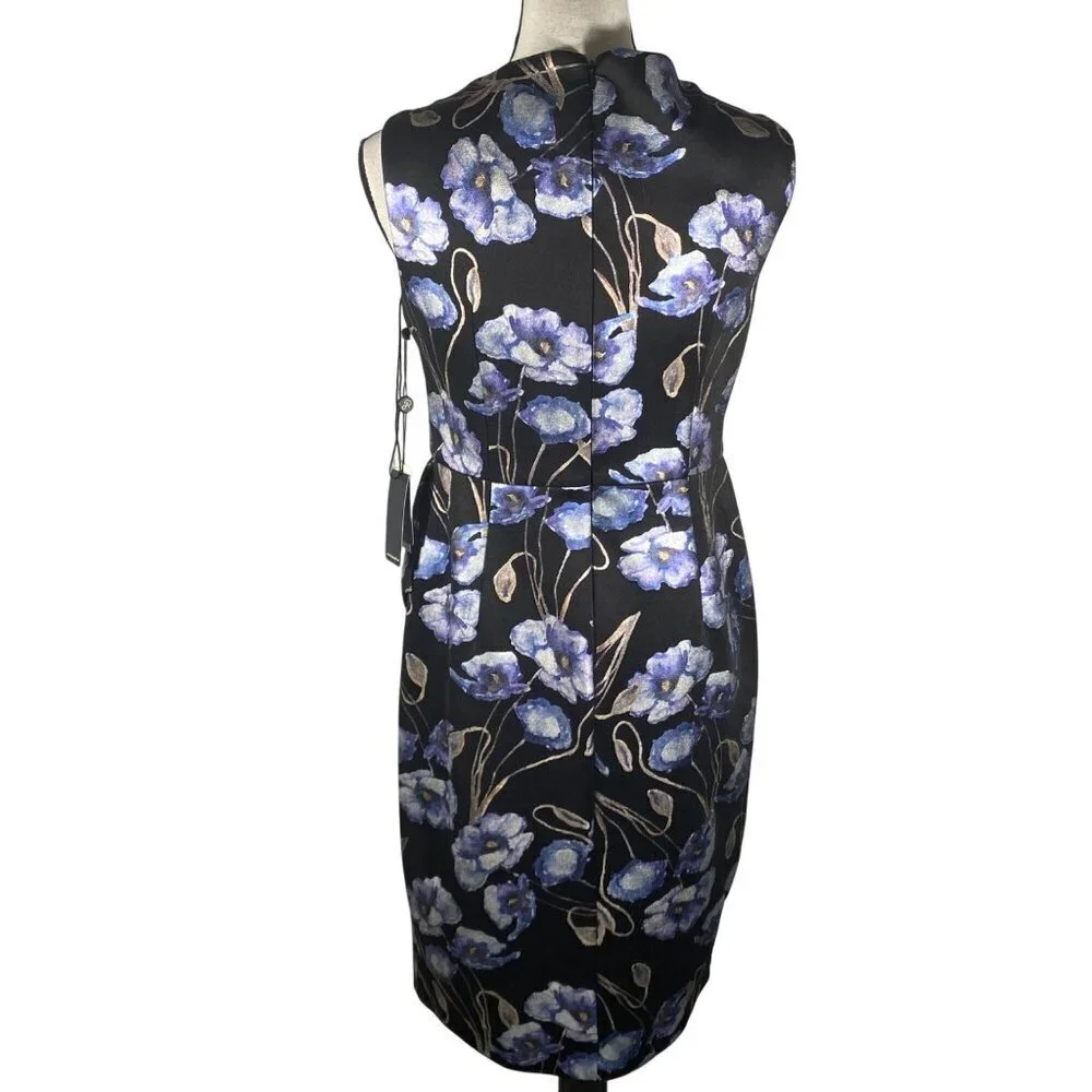 Adrianna Papell metallic print crepe sheath dress knee length women’s 6 NWT - Picture 5 of 16
